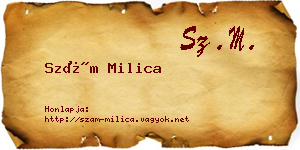 Szám Milica névjegykártya